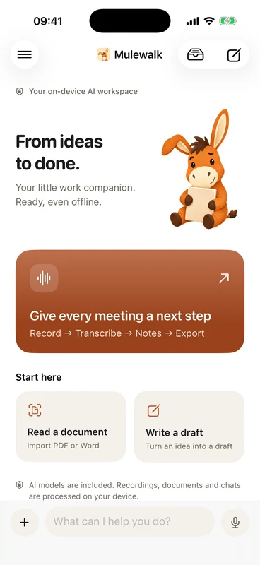 Mulewalk's English iPhone home screen